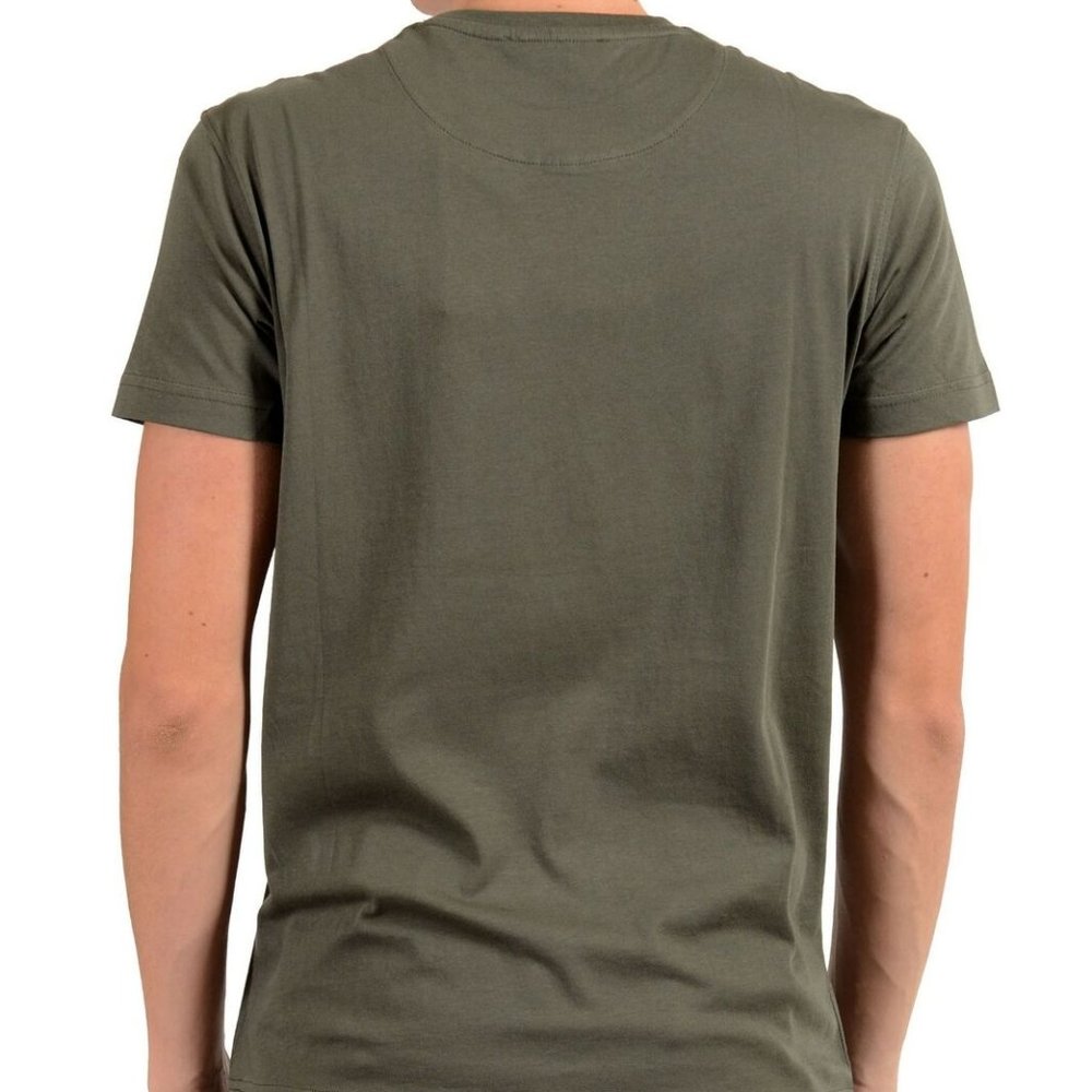 Roberto Cavalli Mens Green Graphic Leopard T-Shirt - Picture 3 of 7